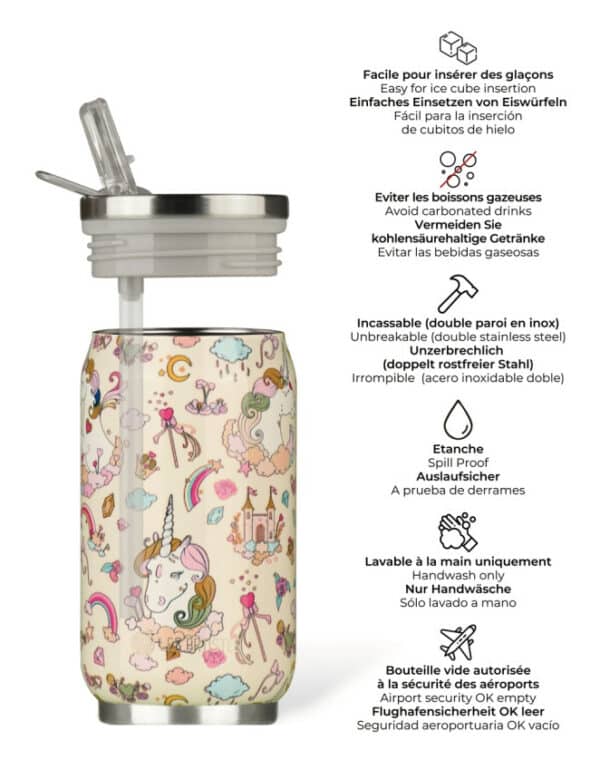 Canette Isotherme Licorne Ivoire 280ml - Les Artistes Paris – Image 2