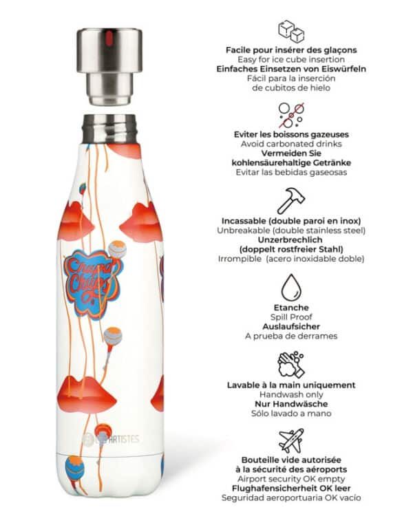 Bouteille isotherme Chupa Kiss 500ml – Les Artistes Paris – Image 2