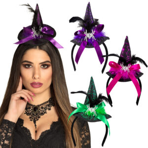 mini chapeau de sorcière serre-tête Halloween couleur violette