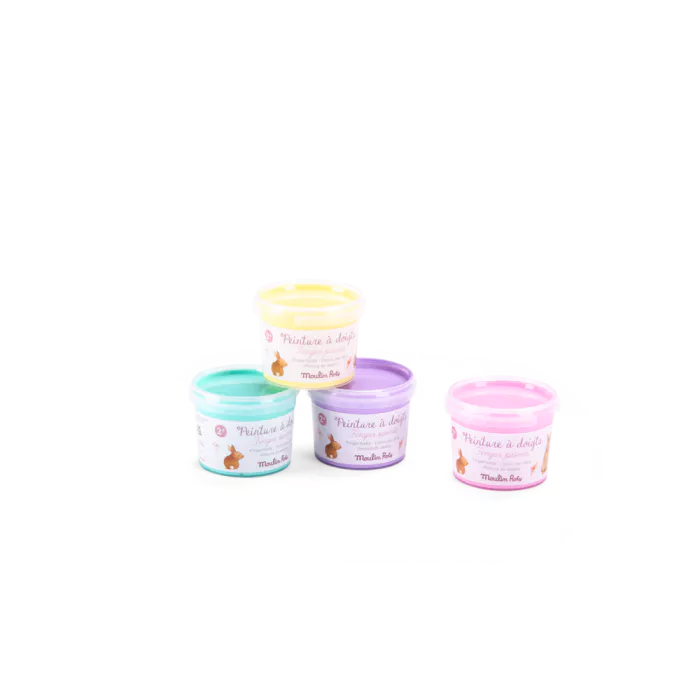 4 Pots de Peinture à Doigts Pastel - Les Rosalies - Moulin Roty