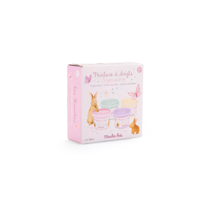 4 Pots de Peinture à Doigts Pastel - Les Rosalies - Moulin Roty – Image 2