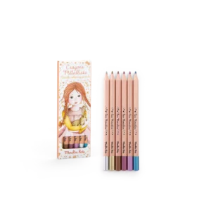 6 crayons métallisés - Les Rosalies - Moulin Roty