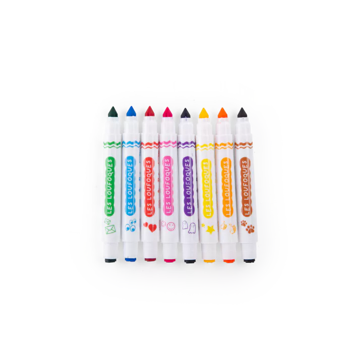 8 feutres tampons 2 en 1 - Les Loufoques - Moulin Roty – Image 2