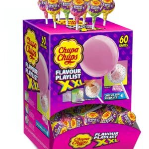 Boîte carton Playlist 60 sucettes XXL Bubble Gum - Chupa Chups