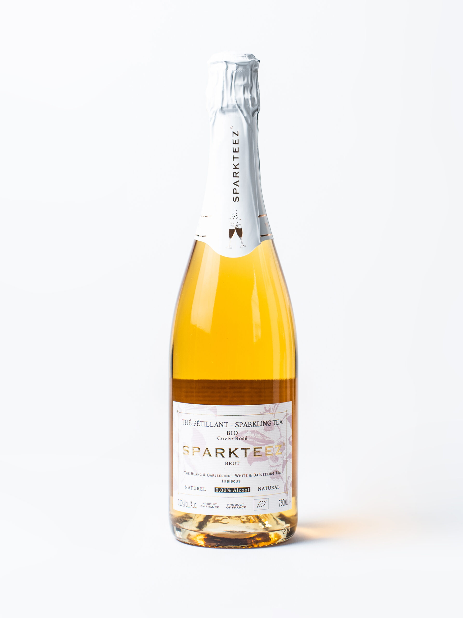 Thé pétillant bio sans alcool 75 cl - Cuvée Rosé - Sparkteez
