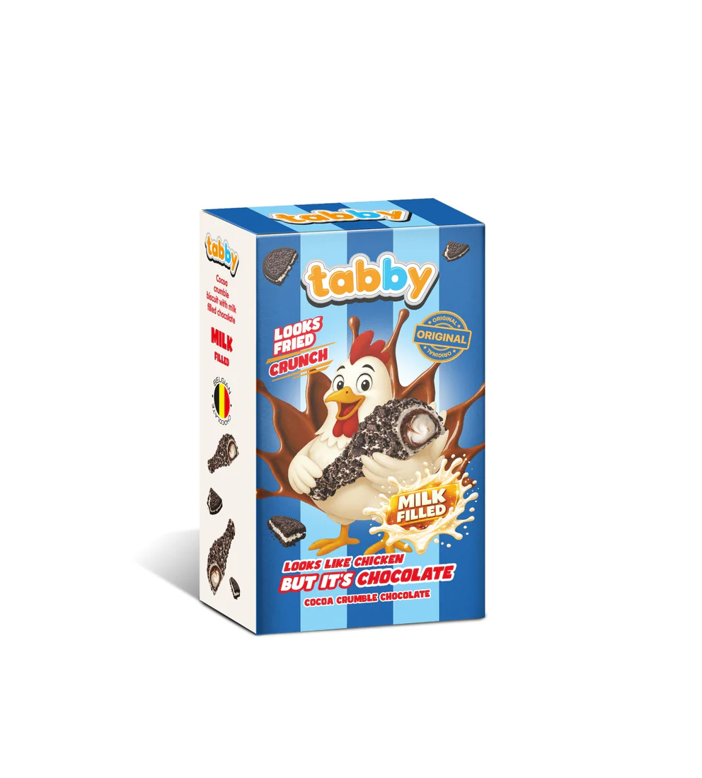 Pilon de poulet Tabby en chocolat brisures trompe-l'œil, friandise insolite à La Réunion